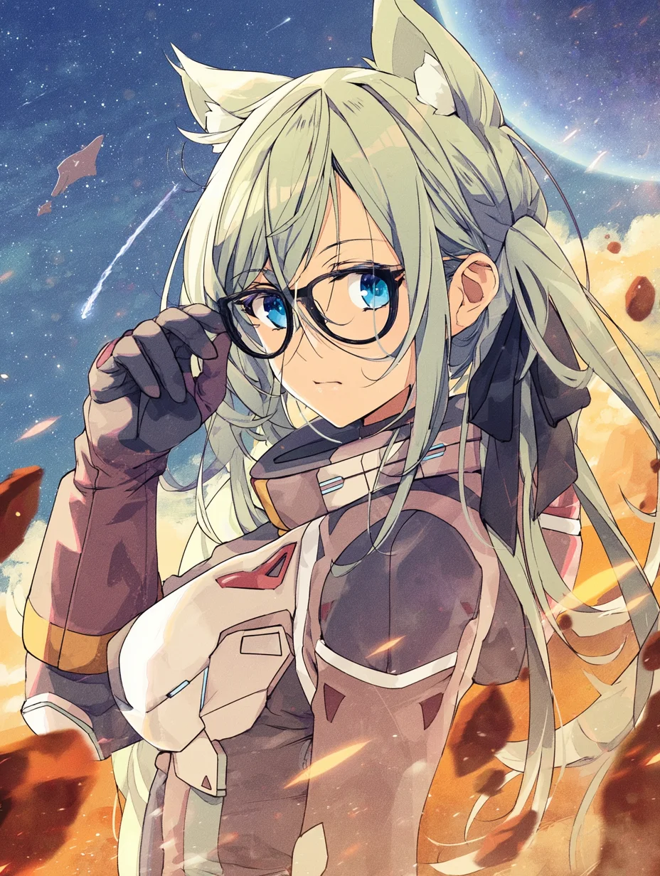 Ruri in EVA gear on the Martian surface